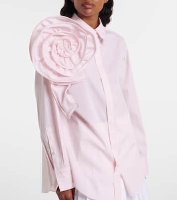 Striped Power floral-appliqué cotton-blend blouse | Dorothee Schumacher