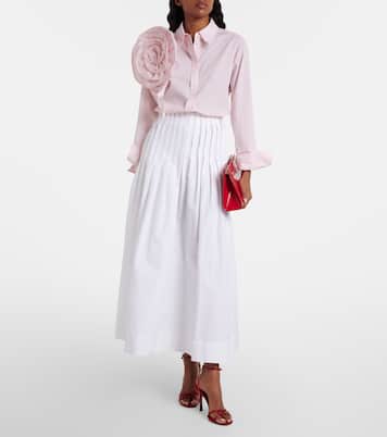 Striped Power floral-appliqué cotton-blend blouse | Dorothee Schumacher