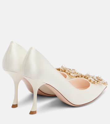 Pumps RV Bouquet 85 in raso con cristalli | Roger Vivier