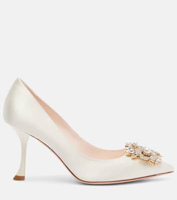 Pumps RV Bouquet 85 in raso con cristalli | Roger Vivier