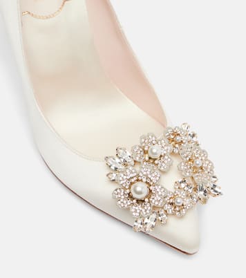 Pumps RV Bouquet 85 in raso con cristalli | Roger Vivier