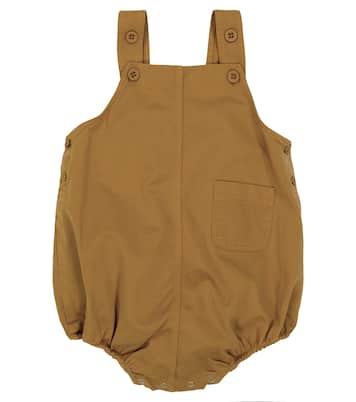 Baby Flury cotton twill bodysuit | Caramel