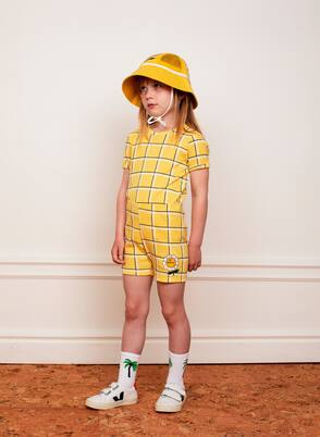 Checked cotton T-shirt | Mini Rodini