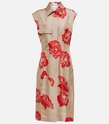 Robe midi en soie à fleurs | Ferragamo