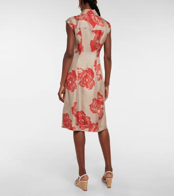 Robe midi en soie à fleurs | Ferragamo