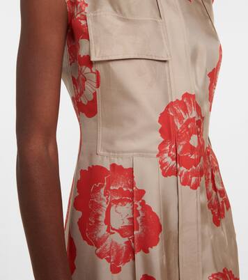 Robe midi en soie à fleurs | Ferragamo