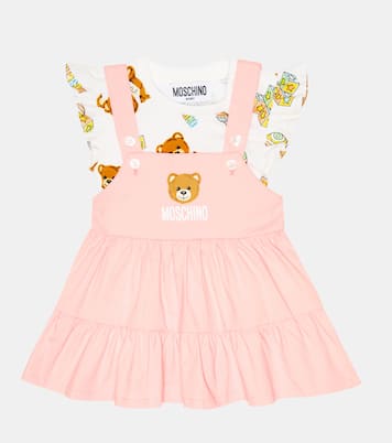Baby set of cotton-blend T-shirt and dress | Moschino Kids