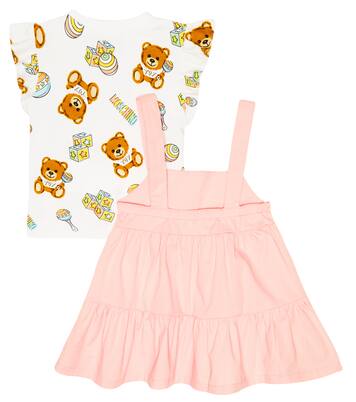 Baby set of cotton-blend T-shirt and dress | Moschino Kids