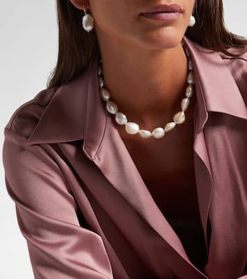 14kt gold necklace with pearls  | Mateo