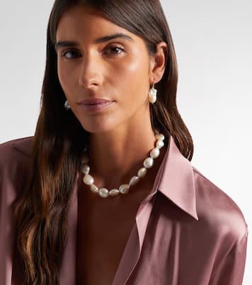 14kt gold necklace with pearls  | Mateo