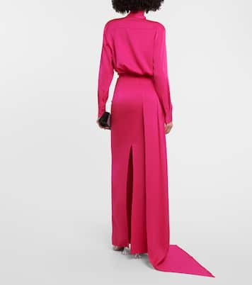 Draped satin maxi skirt | Alex Perry