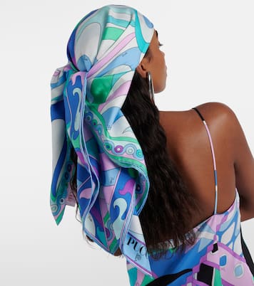 Patchwork silk twill scarf | Pucci