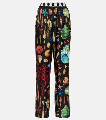 Capri printed silk satin pants | Dolce&Gabbana