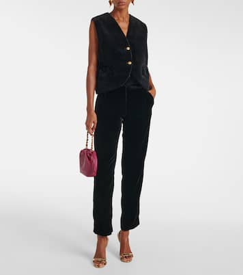 Schmale High-Rise-Hose Afterglow aus Samt | Blazé Milano