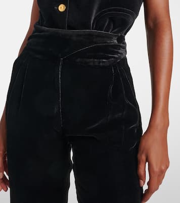 Schmale High-Rise-Hose Afterglow aus Samt | Blazé Milano
