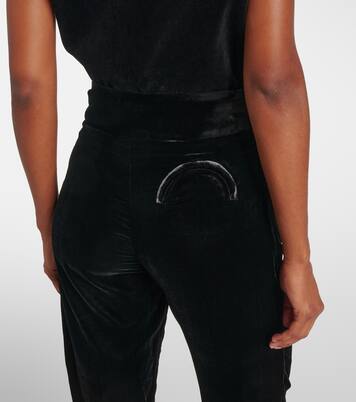 Schmale High-Rise-Hose Afterglow aus Samt | Blazé Milano