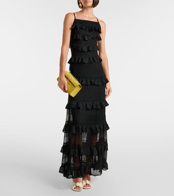 Illustration ruffled knitted maxi dress | Zimmermann