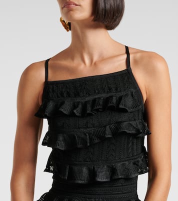 Illustration ruffled knitted maxi dress | Zimmermann