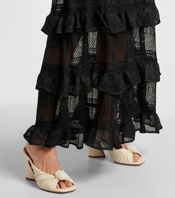 Illustration ruffled knitted maxi dress | Zimmermann