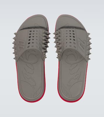 Take It Easy perforated spiked slides | Christian Louboutin