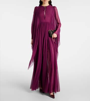 Gathered silk chiffon gown | Dolce&Gabbana