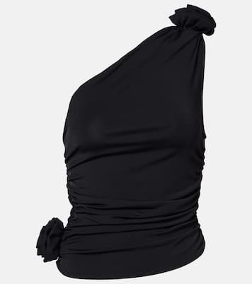 Floral-appliqué one-shoulder jersey top | Magda Butrym