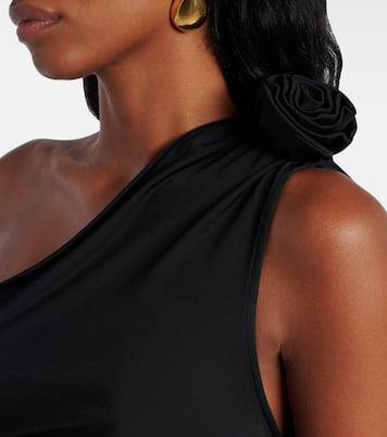 Floral-appliqué one-shoulder jersey top | Magda Butrym