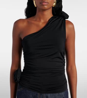 Floral-appliqué one-shoulder jersey top | Magda Butrym