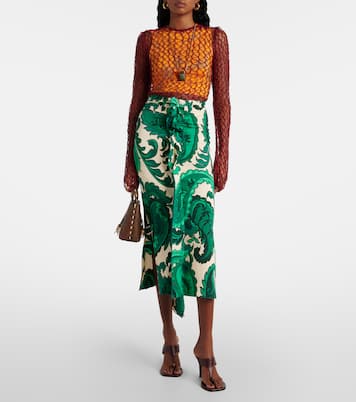 Open-knit sweater and printed crop top set | Etro