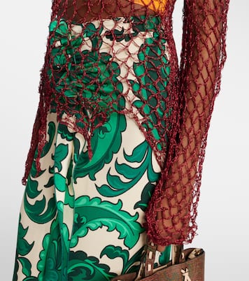 Open-knit sweater and printed crop top set | Etro