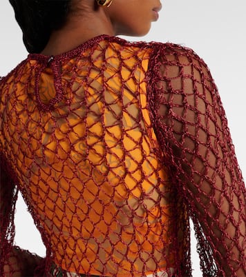 Open-knit sweater and printed crop top set | Etro