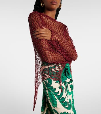 Open-knit sweater and printed crop top set | Etro