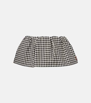 Bubble格纹棉质迷你半身裙 | Miu Miu
