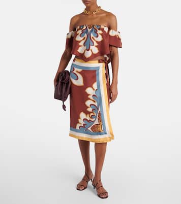 Off-Shoulder-Top Sand Dollar aus Seide | La DoubleJ