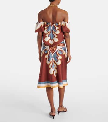 Off-Shoulder-Top Sand Dollar aus Seide | La DoubleJ