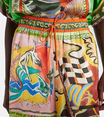 Pantalon ample Lucky Pace imprimé en soie | Alémais