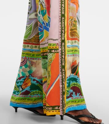 Pantalon ample Lucky Pace imprimé en soie | Alémais