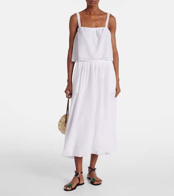 Falda larga Ines de gasa de algodón y seda | Velvet