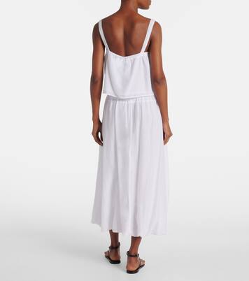 Falda larga Ines de gasa de algodón y seda | Velvet