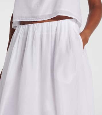 Falda larga Ines de gasa de algodón y seda | Velvet