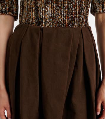 Falda midi de denim drapeada | Dries Van Noten