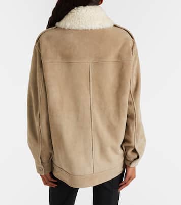 Drey shearling-trimmed suede jacket | Nour Hammour