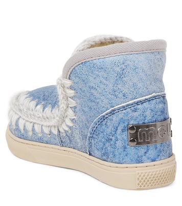 Embroidered shearling-lined suede boots | Mou Kids