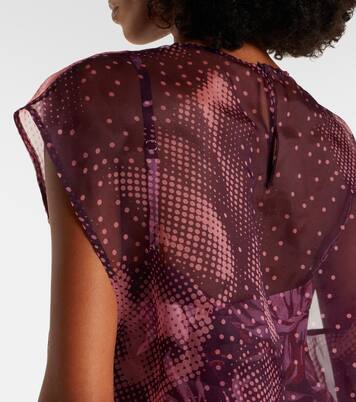 Layered printed silk-blend top | Dries Van Noten