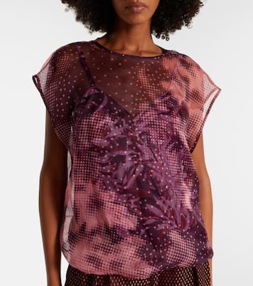Layered printed silk-blend top | Dries Van Noten
