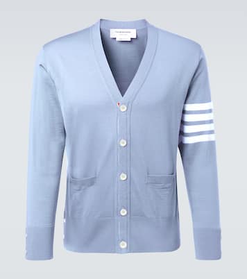 Cardigan 4-Bar en laine vierge | Thom Browne