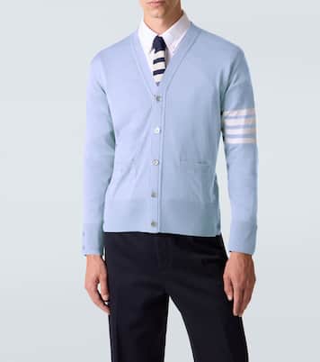 Cardigan 4-Bar en laine vierge | Thom Browne