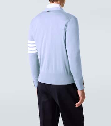 Cardigan 4-Bar en laine vierge | Thom Browne