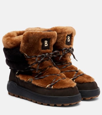 Chamonix shearling and suede snow boots | Bogner