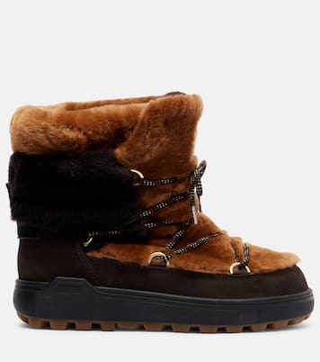 Chamonix shearling and suede snow boots | Bogner